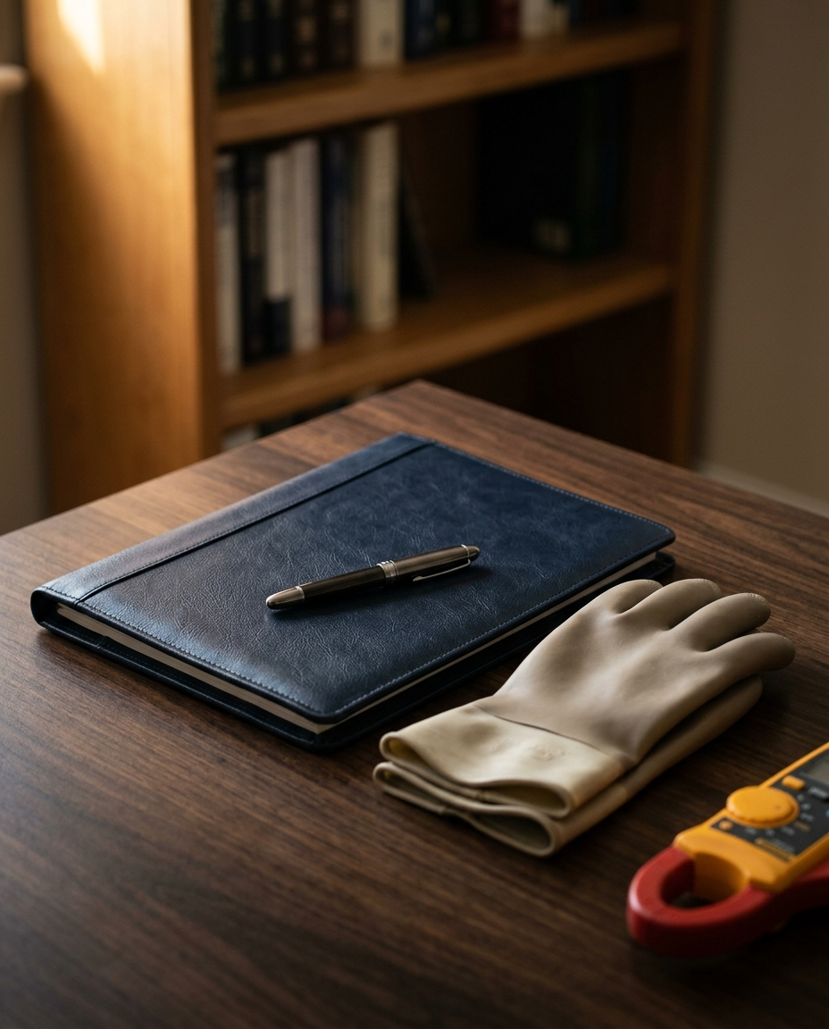 Carpeta de acreditación con guantes dieléctricos